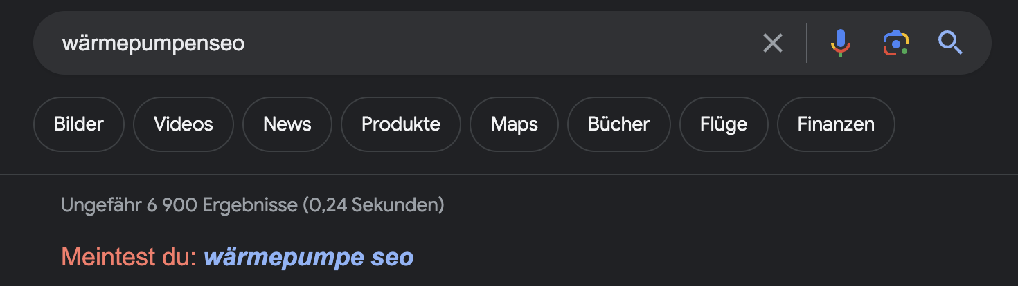 Meintest du "wärmepumpen seo" von Google.