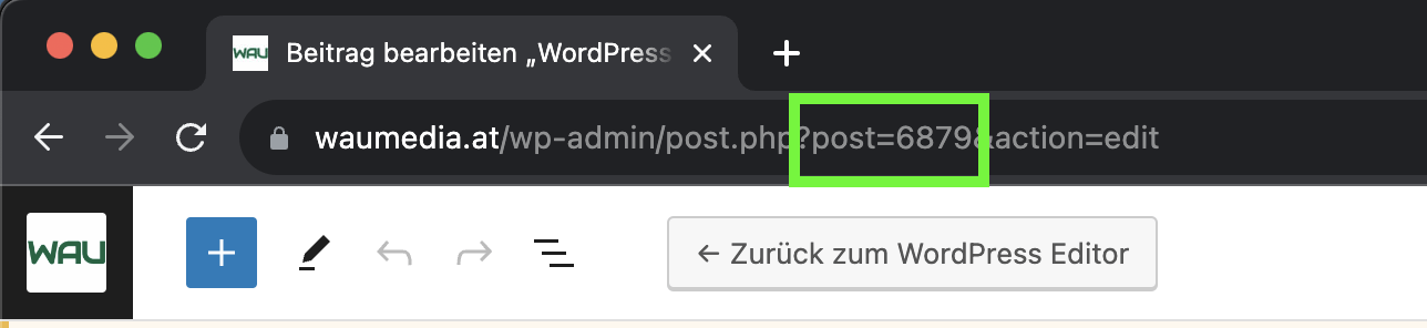 Wordpress Page ID im Backend finden